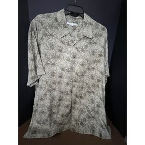 🌴 Perry Ellis‎ 100% Silk XXL Button-Up Shirt - Tropical Resort Wear 🌴